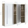 Armario de baño con espejo LED blanco y roble 89x14x62 cm de vidaXL, Tocadores de baño - Ref: Foro24-326530, Precio: 174,22 €...