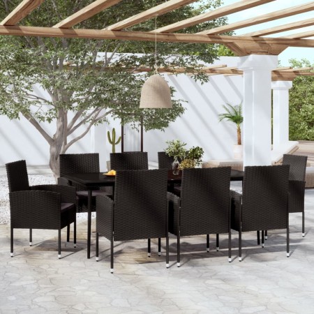 Juego de comedor de jardín 9 piezas negro en Conjuntos de jardín | Comprar online en Foru.es