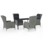 Juego de comedor para jardín 5 piezas ratán sintético gris en Conjuntos de jardín | Comprar online en Foru.es