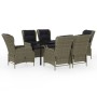 Juego de comedor de jardín 7 piezas marrón en Conjuntos de jardín | Comprar online en Foru.es