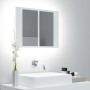 Armario espejo de baño con luz LED acrílico blanco 60x12x45 cm de vidaXL, Tocadores de baño - Ref: Foro24-804956, Precio: 50,...