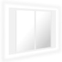 Armario espejo de baño con luz LED acrílico blanco 60x12x45 cm de vidaXL, Tocadores de baño - Ref: Foro24-804956, Precio: 50,...