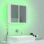 Armario espejo de baño con luz LED acrílico blanco 60x12x45 cm de vidaXL, Tocadores de baño - Ref: Foro24-804956, Precio: 50,...