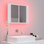 Armario espejo de baño con luz LED acrílico blanco 60x12x45 cm de vidaXL, Tocadores de baño - Ref: Foro24-804956, Precio: 50,...