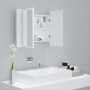 Armario espejo de baño con luz LED acrílico blanco 60x12x45 cm de vidaXL, Tocadores de baño - Ref: Foro24-804956, Precio: 50,...