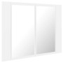 Armario espejo de baño con luz LED acrílico blanco 60x12x45 cm de vidaXL, Tocadores de baño - Ref: Foro24-804956, Precio: 50,...