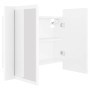 Armario espejo de baño con luz LED acrílico blanco 60x12x45 cm de vidaXL, Tocadores de baño - Ref: Foro24-804956, Precio: 50,...