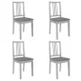 Sillas de comedor con cojines de madera maciza gris 4 unidades de vidaXL, Sillas de comedor - Ref: Foro24-247639, Precio: 225...