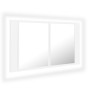Armario espejo de baño con luz LED acrílico blanco 80x12x45 cm de vidaXL, Tocadores de baño - Ref: Foro24-804964, Precio: 56,...