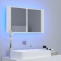 Armario espejo de baño con luz LED acrílico blanco 80x12x45 cm de vidaXL, Tocadores de baño - Ref: Foro24-804964, Precio: 56,...