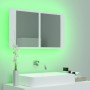 Armario espejo de baño con luz LED acrílico blanco 80x12x45 cm de vidaXL, Tocadores de baño - Ref: Foro24-804964, Precio: 56,...