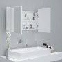 Armario espejo de baño con luz LED acrílico blanco 80x12x45 cm de vidaXL, Tocadores de baño - Ref: Foro24-804964, Precio: 56,...