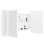 Armario espejo de baño con luz LED acrílico blanco 80x12x45 cm de vidaXL, Tocadores de baño - Ref: Foro24-804964, Precio: 56,...