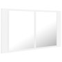 Armario espejo de baño con luz LED acrílico blanco 80x12x45 cm de vidaXL, Tocadores de baño - Ref: Foro24-804964, Precio: 56,...
