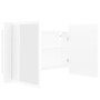 Armario espejo de baño con luz LED acrílico blanco 80x12x45 cm de vidaXL, Tocadores de baño - Ref: Foro24-804964, Precio: 56,...