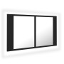 Armario espejo de baño con luz LED acrílico negro 80x12x45 cm de vidaXL, Tocadores de baño - Ref: Foro24-804965, Precio: 57,7...