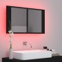 Armario espejo de baño con luz LED acrílico negro 80x12x45 cm de vidaXL, Tocadores de baño - Ref: Foro24-804965, Precio: 57,7...