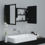 Armario espejo de baño con luz LED acrílico negro 80x12x45 cm de vidaXL, Tocadores de baño - Ref: Foro24-804965, Precio: 57,7...