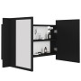Armario espejo de baño con luz LED acrílico negro 80x12x45 cm de vidaXL, Tocadores de baño - Ref: Foro24-804965, Precio: 57,7...