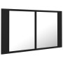 Armario espejo de baño con luz LED acrílico negro 80x12x45 cm de vidaXL, Tocadores de baño - Ref: Foro24-804965, Precio: 57,7...