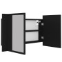 Armario espejo de baño con luz LED acrílico negro 80x12x45 cm de vidaXL, Tocadores de baño - Ref: Foro24-804965, Precio: 57,7...