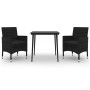 Set comedor de jardín 3 pzas y cojines ratán sintético y vidrio en Conjuntos de jardín | Comprar online en Foru.es