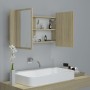 Armario espejo de baño LED acrílico roble Sonoma 80x12x45 cm de vidaXL, Tocadores de baño - Ref: Foro24-804967, Precio: 63,43...