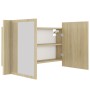 Armario espejo de baño LED acrílico roble Sonoma 80x12x45 cm de vidaXL, Tocadores de baño - Ref: Foro24-804967, Precio: 63,43...