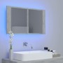 Armario espejo baño luz LED acrílico gris hormigón 80x12x45 cm de vidaXL, Tocadores de baño - Ref: Foro24-804968, Precio: 55,...