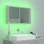 Armario espejo baño luz LED acrílico gris hormigón 80x12x45 cm de vidaXL, Tocadores de baño - Ref: Foro24-804968, Precio: 55,...
