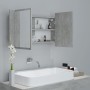 Armario espejo baño luz LED acrílico gris hormigón 80x12x45 cm de vidaXL, Tocadores de baño - Ref: Foro24-804968, Precio: 55,...