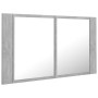 Armario espejo baño luz LED acrílico gris hormigón 80x12x45 cm de vidaXL, Tocadores de baño - Ref: Foro24-804968, Precio: 55,...
