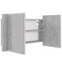 Armario espejo baño luz LED acrílico gris hormigón 80x12x45 cm de vidaXL, Tocadores de baño - Ref: Foro24-804968, Precio: 55,...