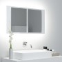 Armario espejo de baño LED acrílico blanco brillo 80x12x45 cm de vidaXL, Tocadores de baño - Ref: Foro24-804969, Precio: 68,6...