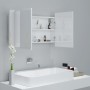 Armario espejo de baño LED acrílico blanco brillo 80x12x45 cm de vidaXL, Tocadores de baño - Ref: Foro24-804969, Precio: 68,6...
