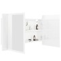 Armario espejo de baño LED acrílico blanco brillo 80x12x45 cm de vidaXL, Tocadores de baño - Ref: Foro24-804969, Precio: 68,6...