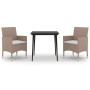 Set comedor de jardín 3 pzas y cojines ratán sintético y vidrio en Conjuntos de jardín | Comprar online en Foru.es