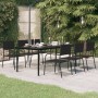 Mesa de comedor para jardín acero y vidrio negro 200x100x74 cm en Mesas de jardín | Comprar online en Foru.es