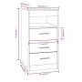 Cajonera de madera contrachapada roble marrón 40x50x76cm de vidaXL, Taquillas y armarios de almacenamiento - Ref: Foro24-8150...