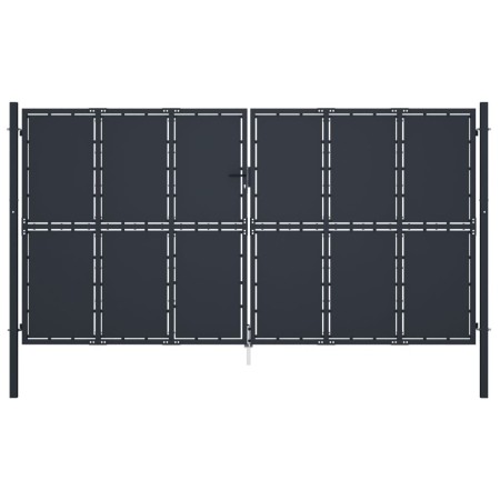 Puerta de jardín de acero gris antracita 400x175 cm de vidaXL, Puertas de jardín - Ref: Foro24-144533, Precio: 942,66 €, Desc...