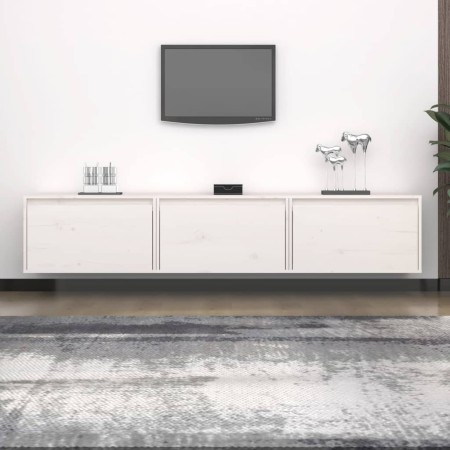 Mueble de TV 3 piezas madera maciza de pino blanco en Muebles TV | Comprar online en Foru.es