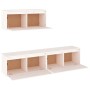 Muebles para TV 3 piezas madera maciza de pino blanco en Muebles TV | Comprar online en Foru.es