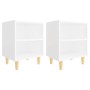 Mesitas de noche patas madera maciza blanca 2 uds 40x30x50 cm de vidaXL, Mesitas de noche - Ref: Foro24-805780, Precio: 50,25...