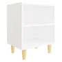 Mesitas de noche patas madera maciza blanca 2 uds 40x30x50 cm de vidaXL, Mesitas de noche - Ref: Foro24-805780, Precio: 49,67...
