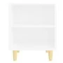 Mesitas de noche patas madera maciza blanca 2 uds 40x30x50 cm de vidaXL, Mesitas de noche - Ref: Foro24-805780, Precio: 49,67...