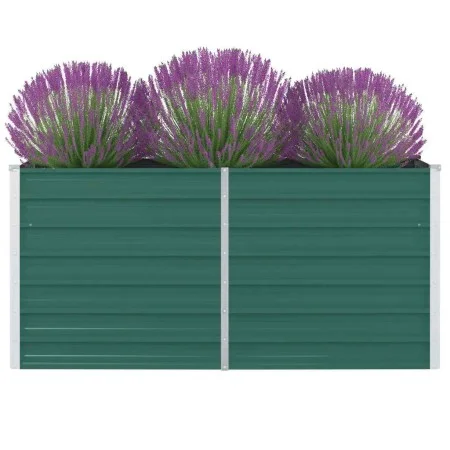 Elevated green galvanized steel planter 160x80x77cm by vidaXL, Pots and planters - Ref: Foro24-47010, Price: 73,83 €, Discoun...
