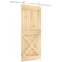 Puerta corredera con herrajes madera maciza de pino 85x210 cm de vidaXL, Puertas - Ref: Foro24-3203171, Precio: 203,50 €, Des...