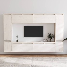 Muebles para TV 8 piezas madera maciza de pino blanco en Muebles TV | Comprar online en Foru.es