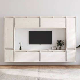 Muebles para TV 8 piezas madera maciza de pino blanco en Muebles TV | Comprar online en Foru.es