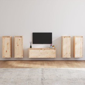 Muebles para TV 5 piezas madera maciza de pino en Muebles TV | Comprar online en Foru.es